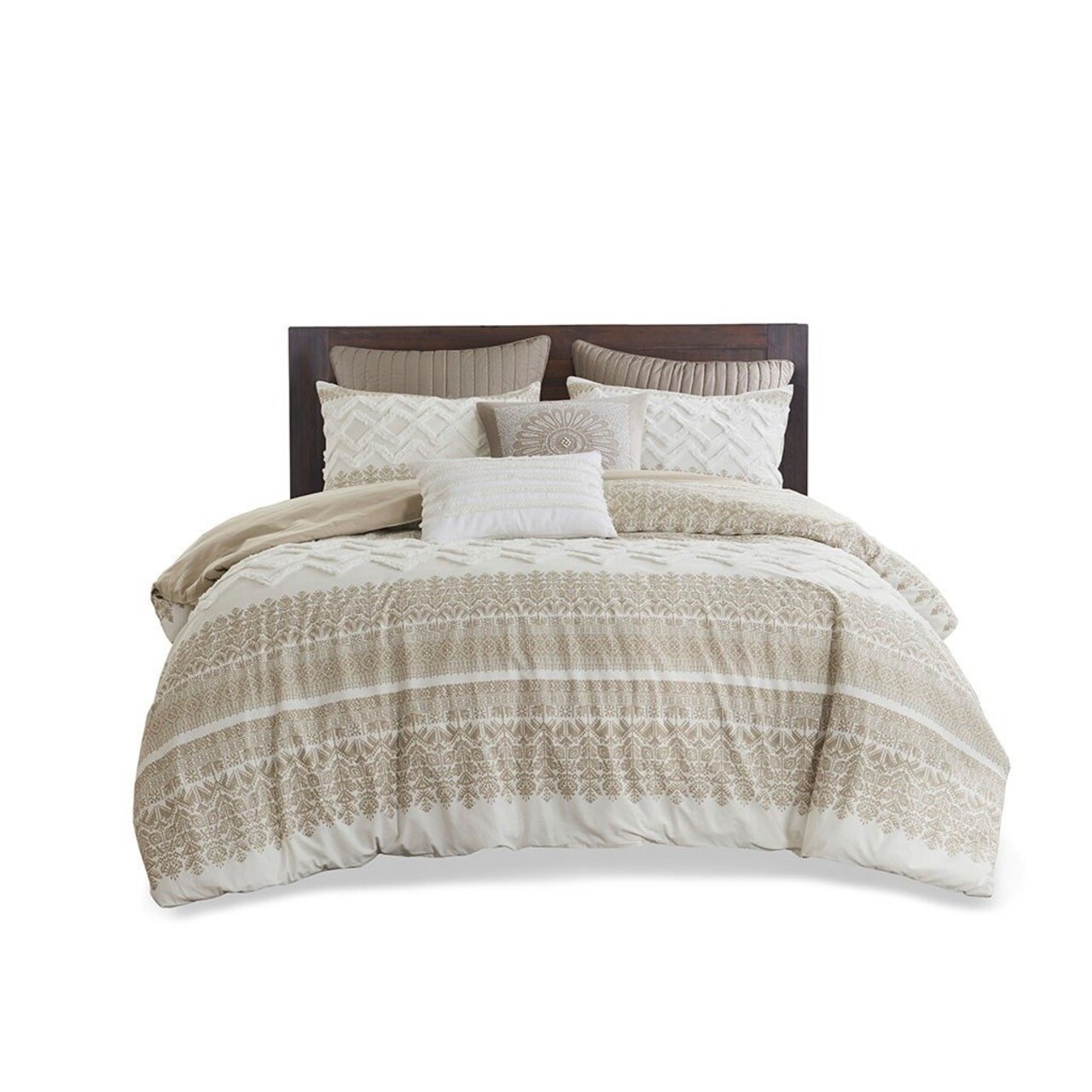 Gracie Mills Robbins Chenille Tufted 3-Piece Cotton Duvet Cover Set - Grace-12891